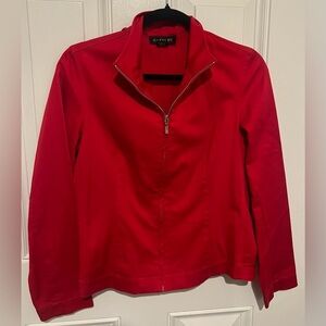 Harold’s Women’s Red Lightweight Full Zip Jacket Size Small Classic Holiday